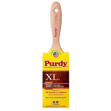 PURDY 2-1/2" Flat Sash Paint Brush, Nylon/Polyester Bristle, Hardwood Handle 144380325